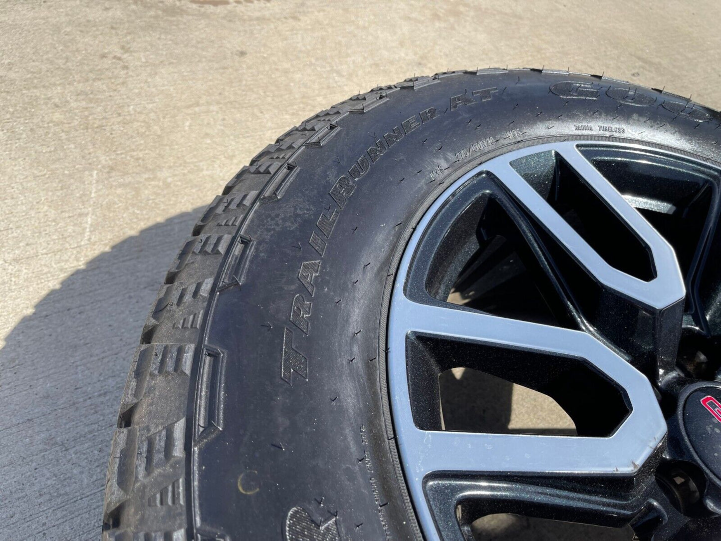 20" GMC Sierra Yukon Chevy BLACK OEM wheels rims 5914 tires GOODYEAR A/T NEW