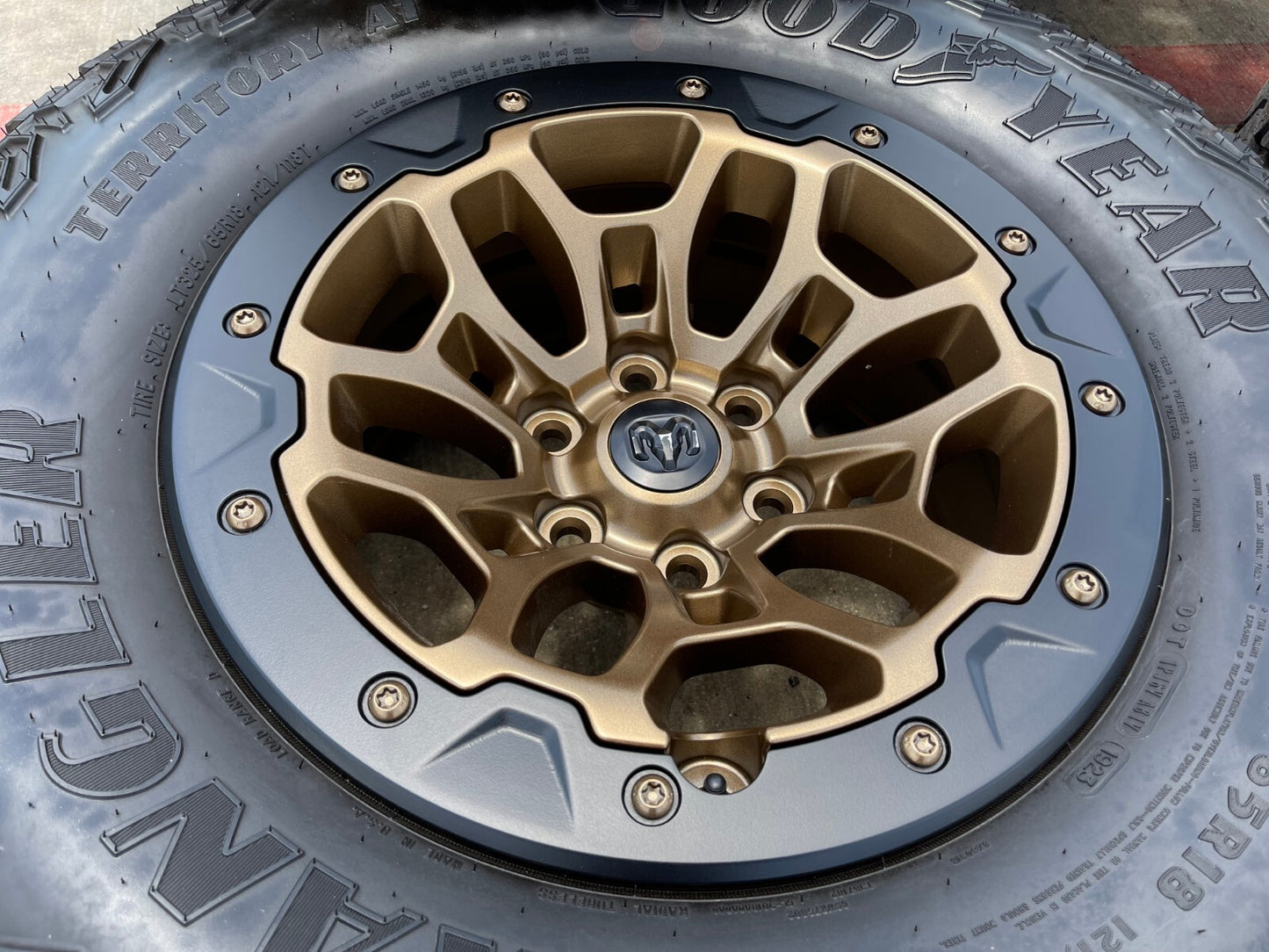 18" Dodge Ram 1500 RHO TRX Beadlock OEM bronze wheel rim 2735 tires 35" NEW