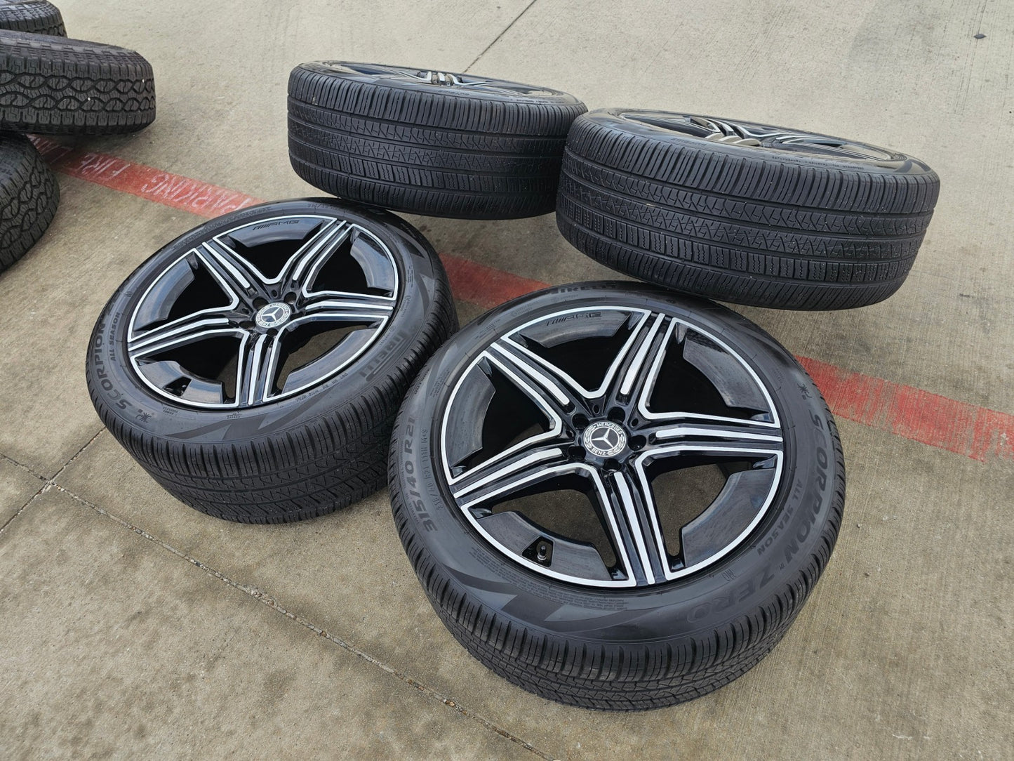 21" Mercedes GLE AMG OEM black wheels rims 85940 85941 tires 2024 2025 2026