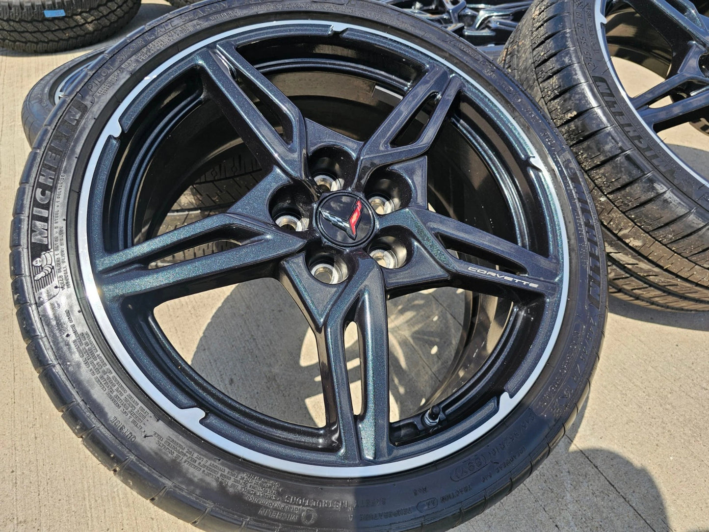 19" + 20" Chevy Corvette C8 OEM wheels rims 14007 14008 tires MICHELIN