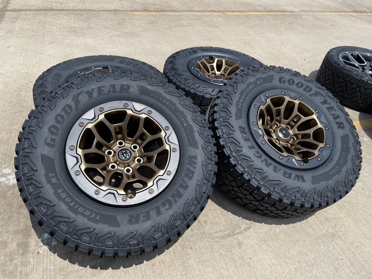 18" Dodge Ram 1500 TRX Beadlock OEM bronze RHO wheels rims 2735 tires 35" NEW