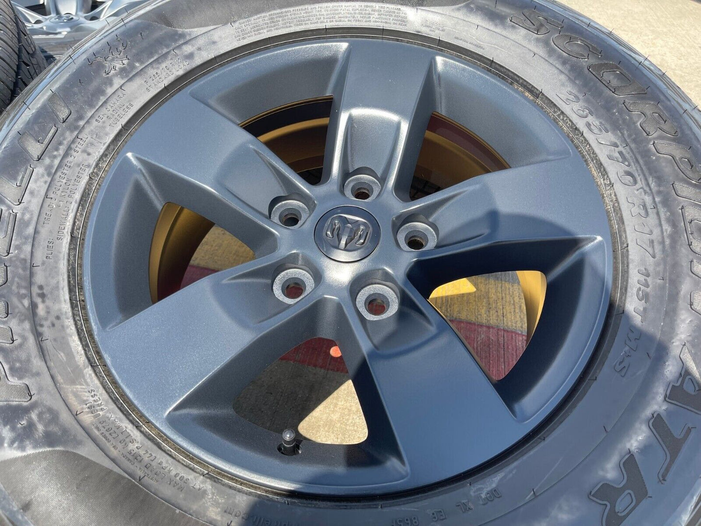 17" Dodge Ram 1500 OEM REBEL wheels rims A/T tires 2448 2020 2021 2022 2023 NEW
