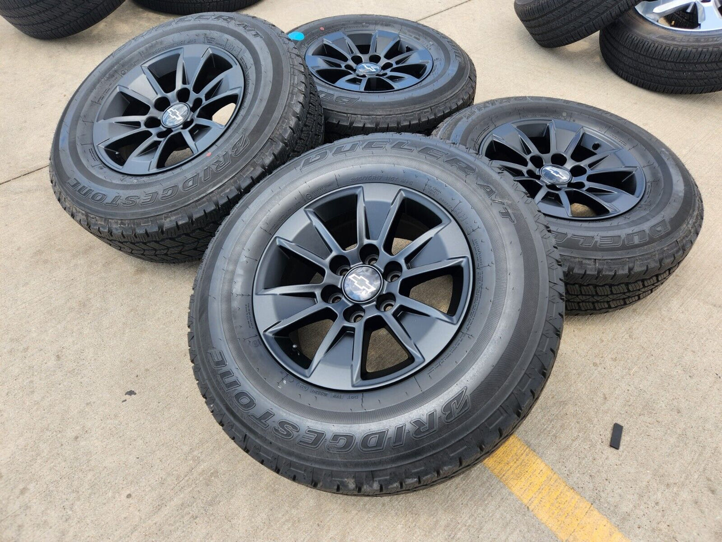 17" Chevy Silverado OEM wheels rims tires 5908 GMC Sierra Yukon black 2025 NEW