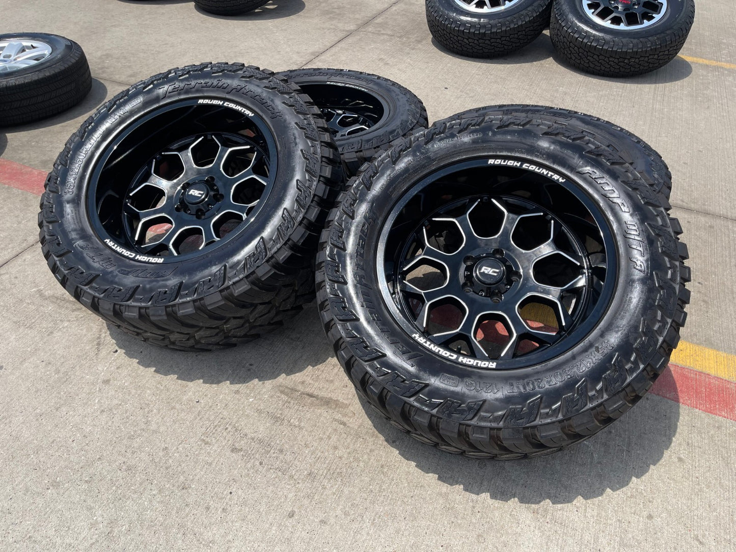 20x10 20" Rough Country 96 Series Jeep Wrangler Gladiator 5x127 5x5 wheels rims