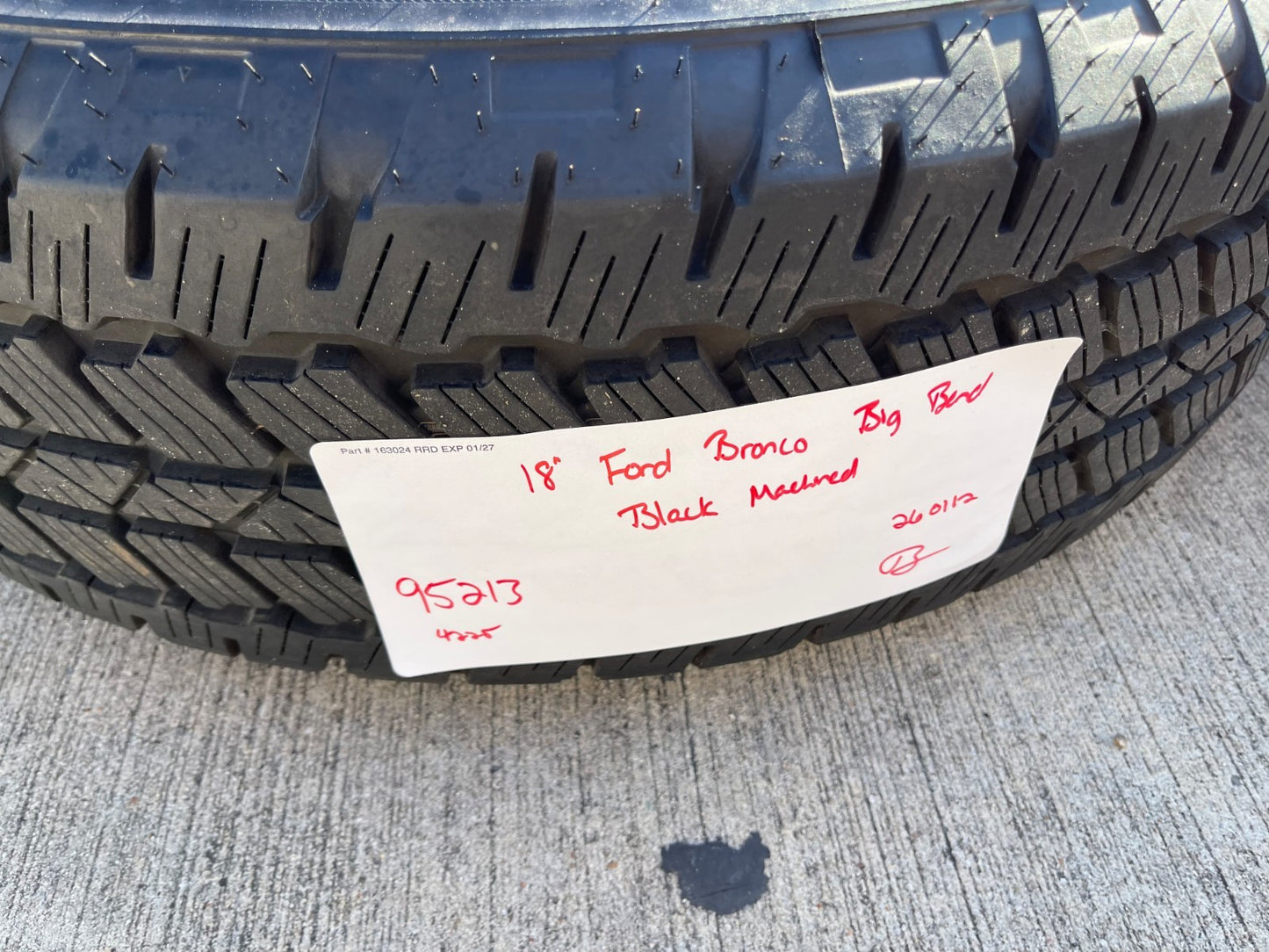 18" Ford Bronco wheels rims tires black 95213 Ranger 2023 2024 2025 2026 NEW