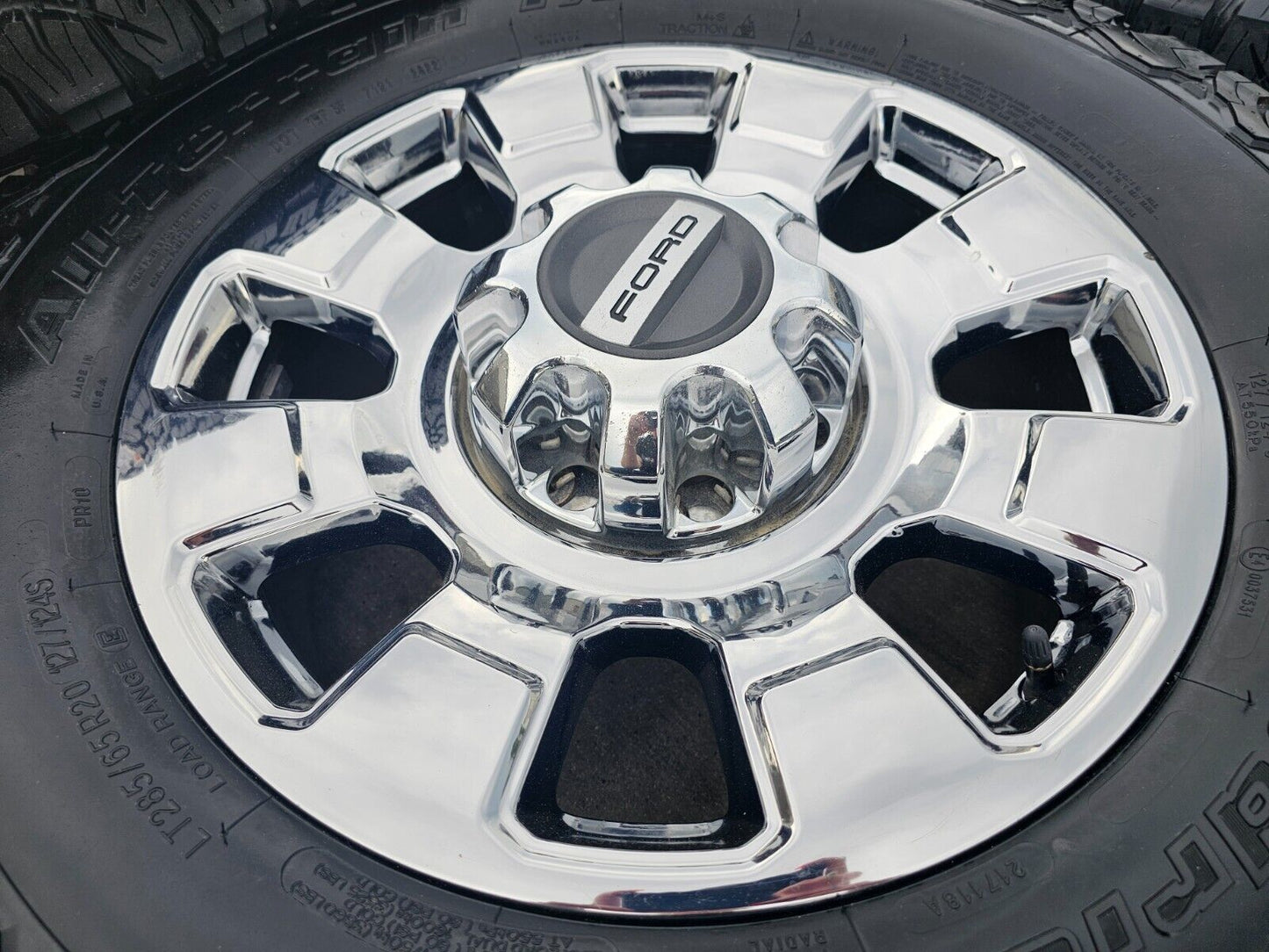 20" Ford F-250 F-350 OEM chrome Lariat 10295 wheels rims 2024 2025 NEW BFG KO3