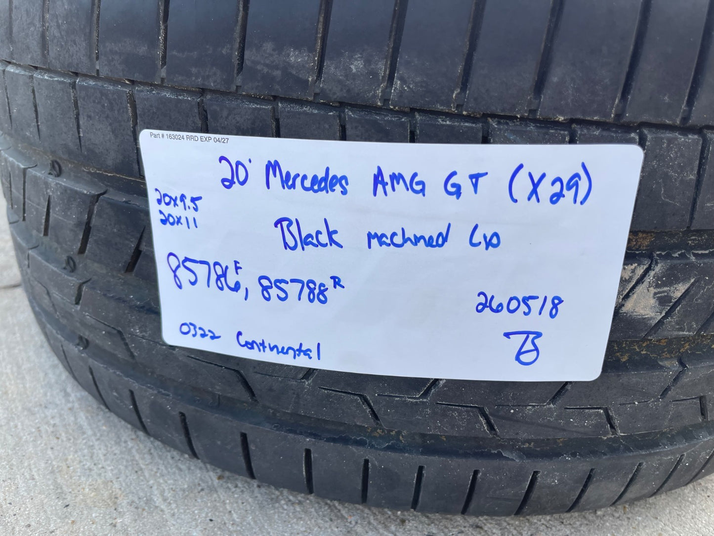 20" Mercedes AMG GT GT43 GT53 OEM 85786 85788 wheels rims tires CONTINENTAL