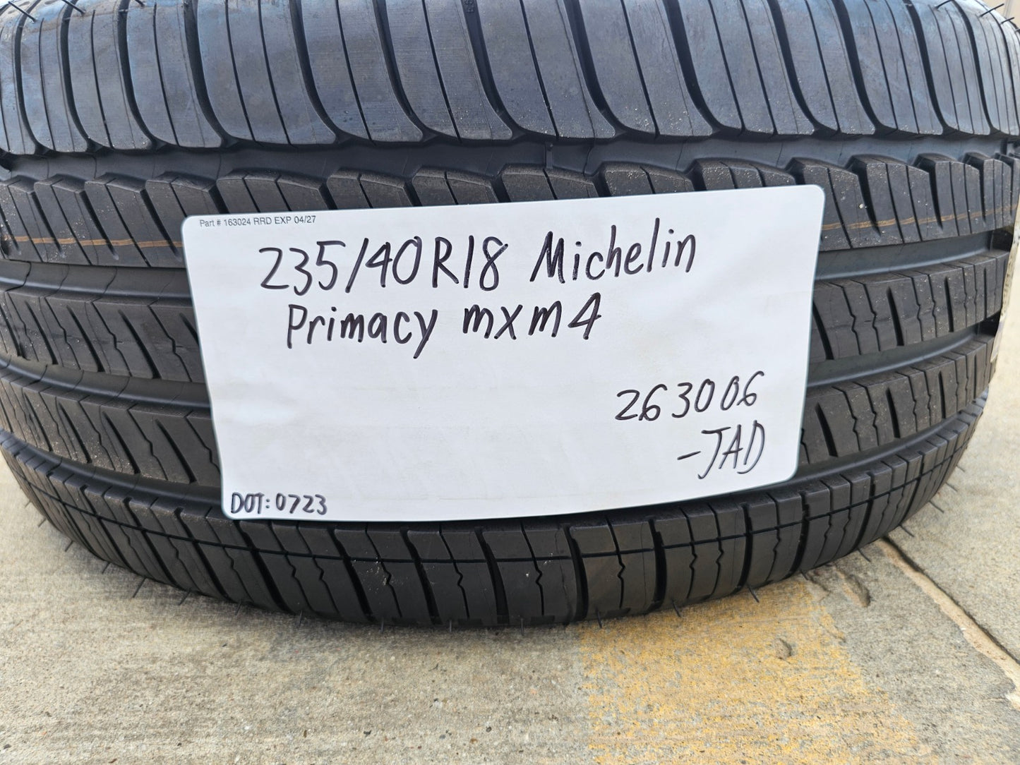 235/40/18 Michelin Primacy MXM4 tire 91H 235/40R18 NEW