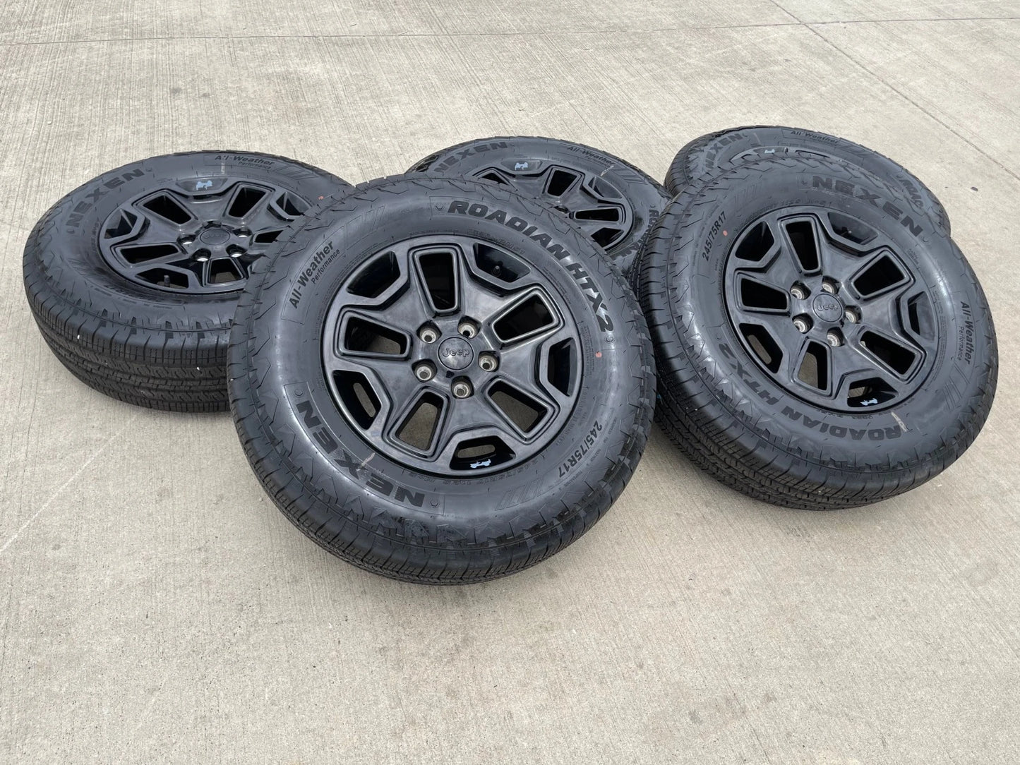 17" Jeep Wrangler Gladiator OEM wheels rims 9118 black tires NEW
