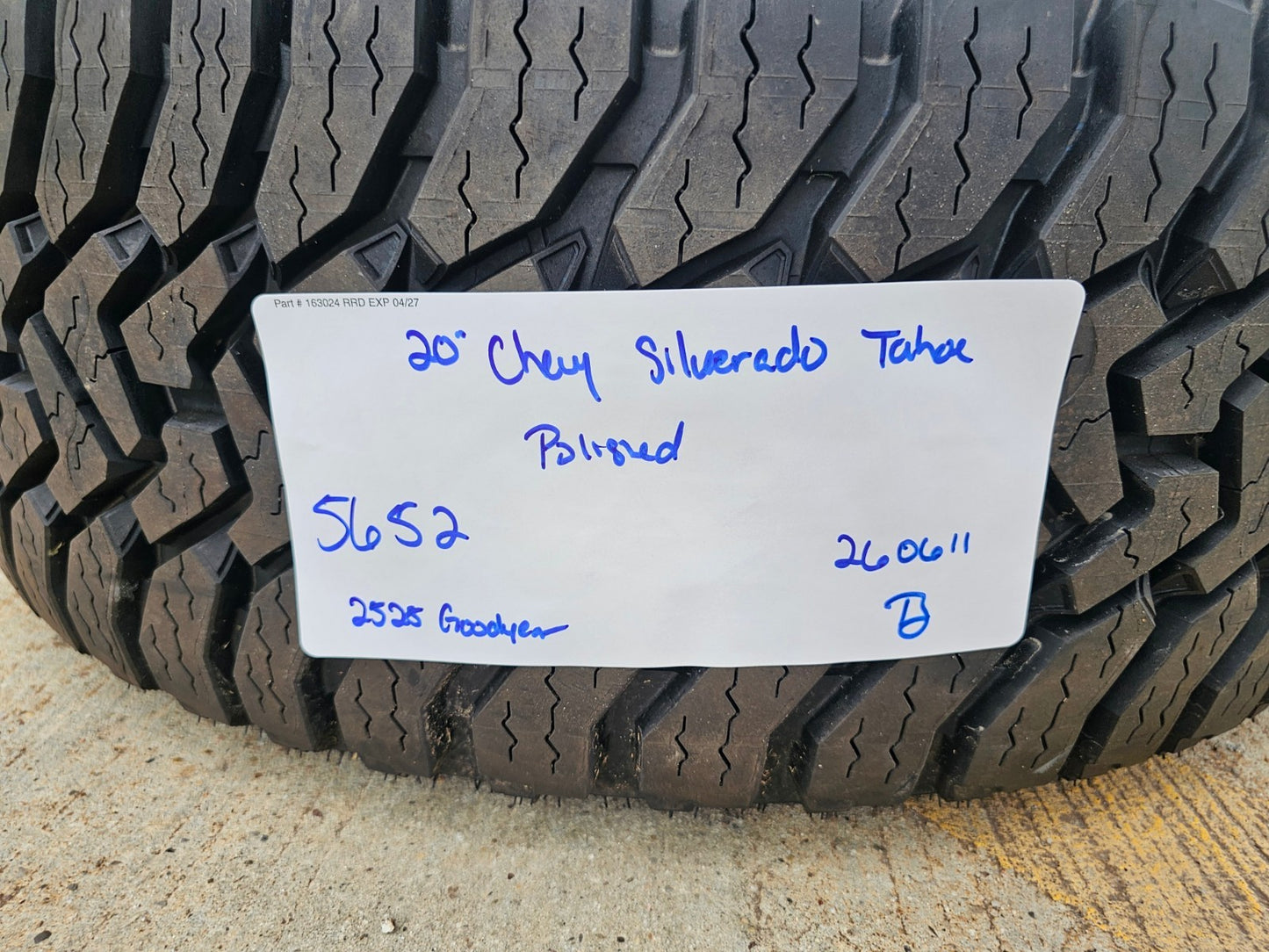 20" Chevy Silverado 1500 Tahoe Suburban OEM wheel rim 5652 tire spare GOODYEAR