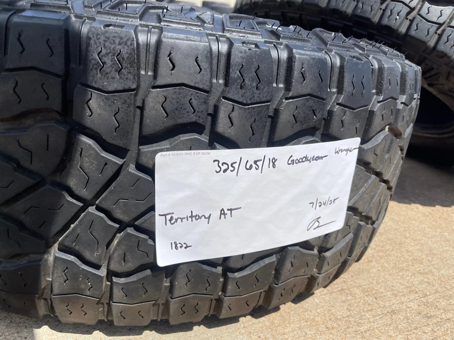 (1) 325/65/18 Goodyear Wrangler Territory M/T tire LT 8 ply load range D