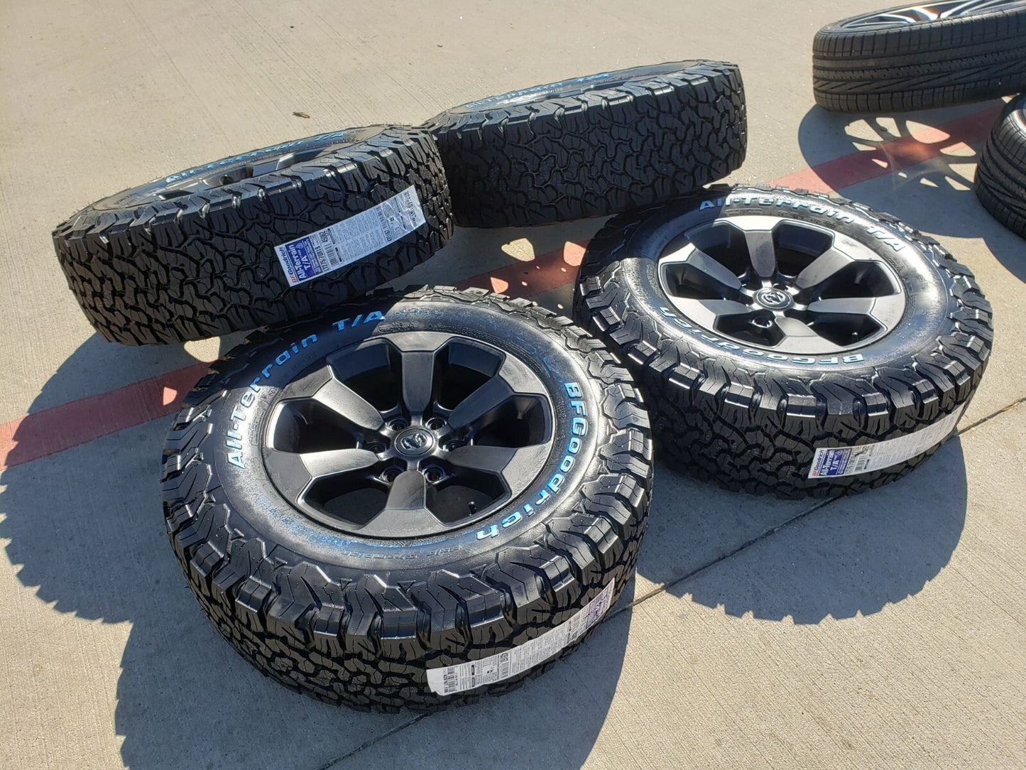18" Dodge Ram 1500 Rebel Black OEM 2671 wheels rims NEW 33" BFG