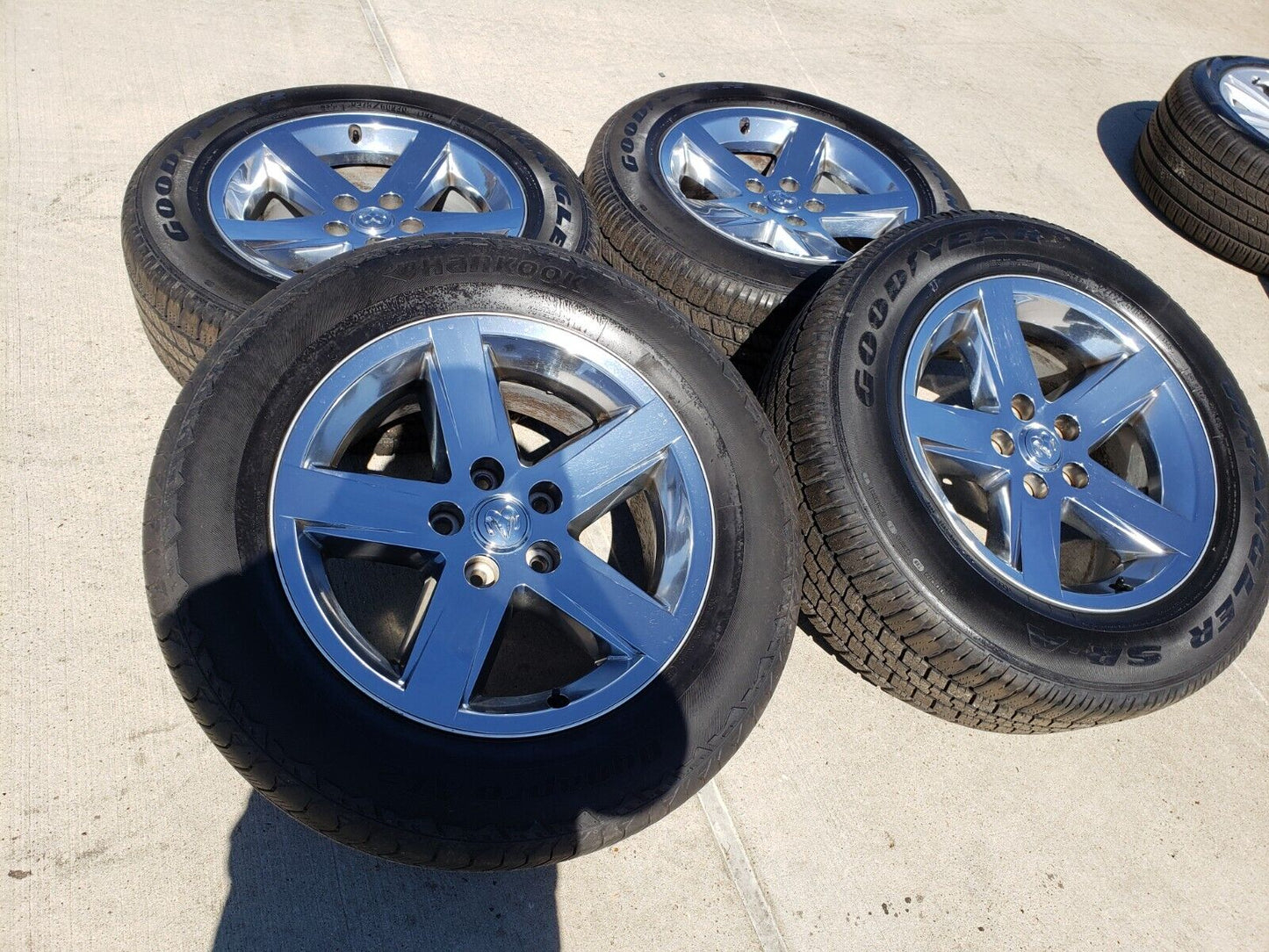 20" Dodge Ram 1500 OEM wheels rims 2364 chrome tires GOODYEAR