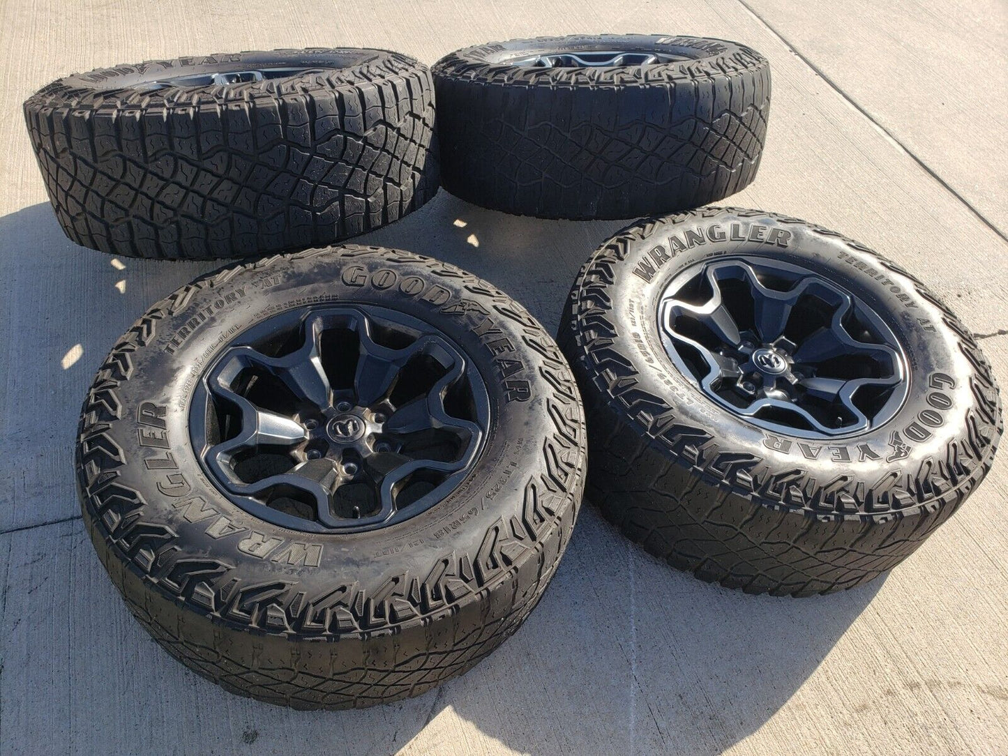 18" Dodge Ram 1500 TRX Black OEM 66002 wheels rims 35" tires 2021 2022 2023 2024