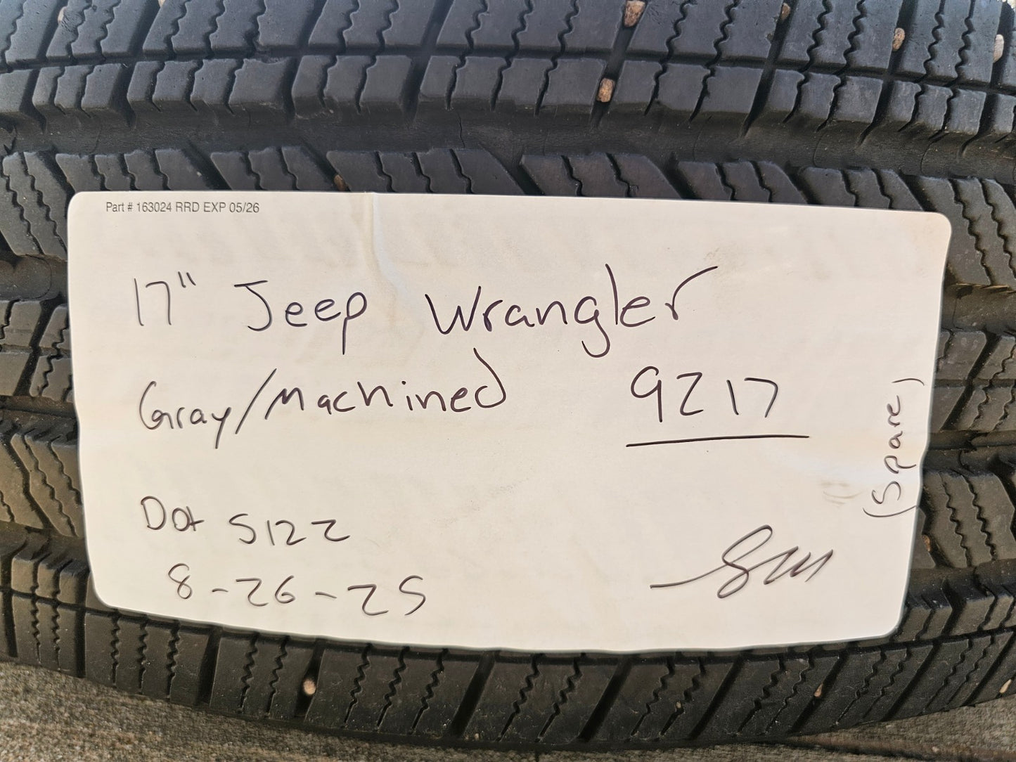 17" Jeep Wrangler Rubicon OEM wheel rim 9217 Gladiator spare 2021 2022 2023 2024