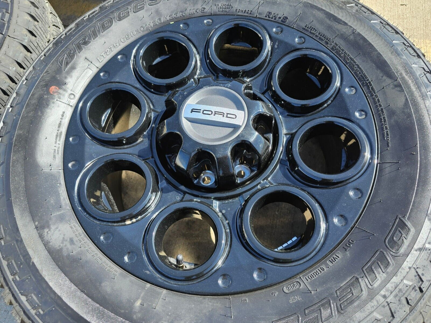 20" Ford F-250 F-350 OEM black TREMOR wheels rims 10299 tires BRIDGESTONE NEW