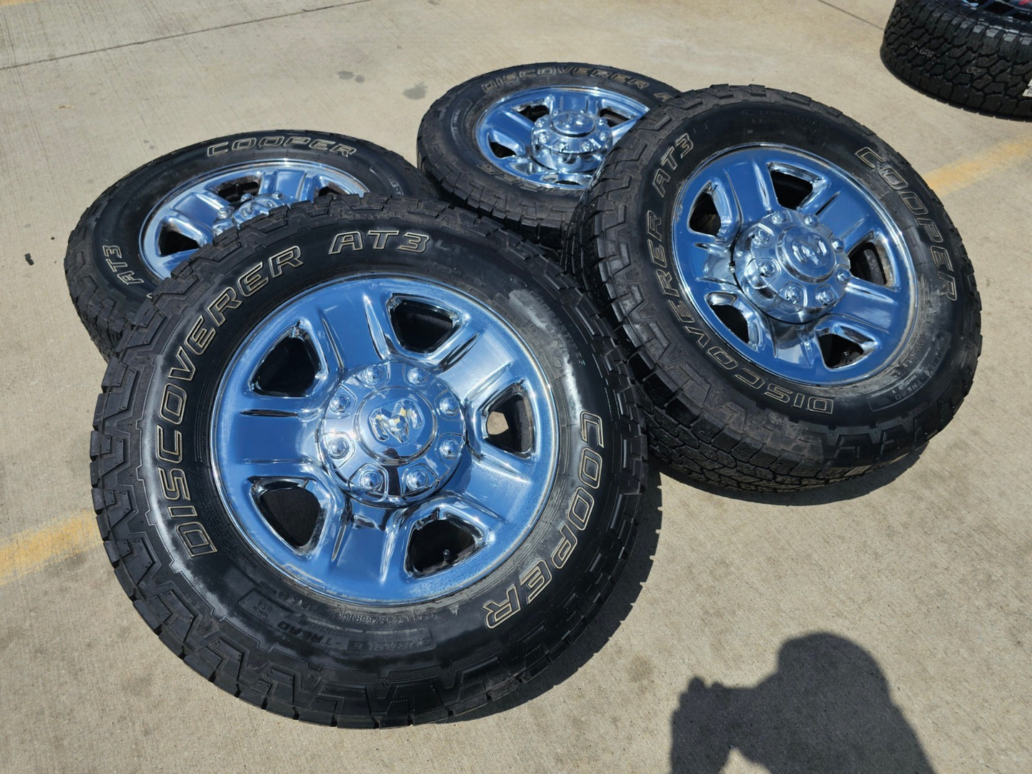 18" Dodge Ram 2500 3500 STEEL chrome OEM 2473 wheels rims tires COOPER