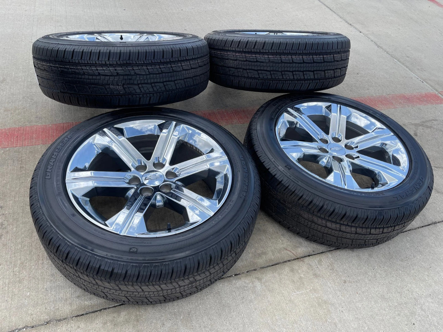 22" GMC Yukon Tahoe Chevy OEM CHROME wheels rims Silverado 5667 NEW tires