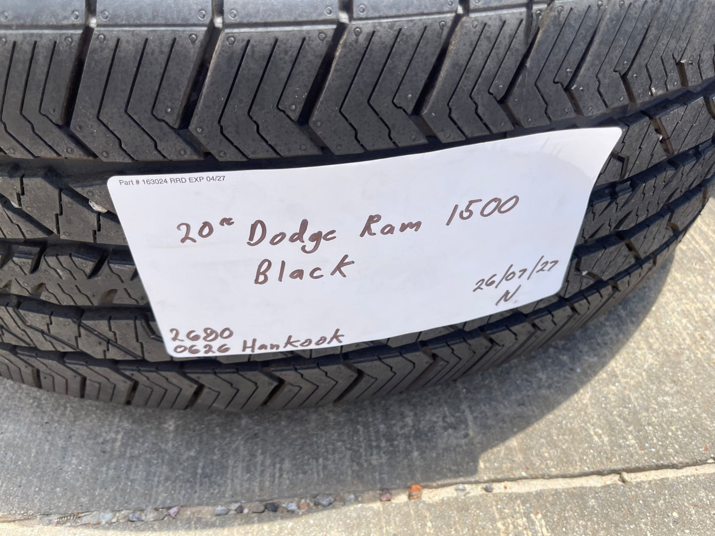 20" Dodge Ram 1500 OEM Laramie 2462 2680 wheels rims tires HANKOOK A/T2 NEW