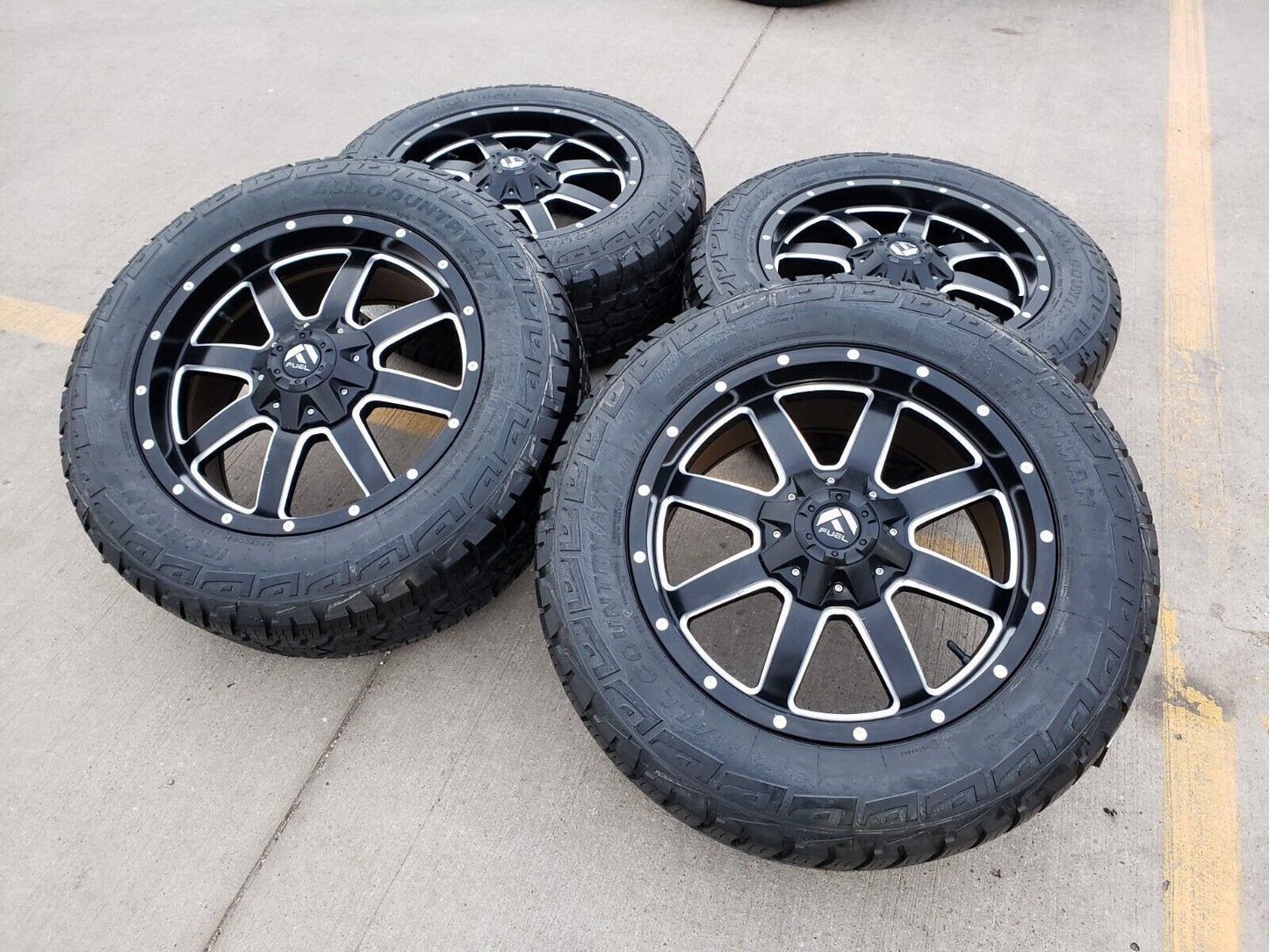 20x9 Fuel Jeep Maverick Wrangler Gladitor wheels rims 33" tires 5x127 5x112