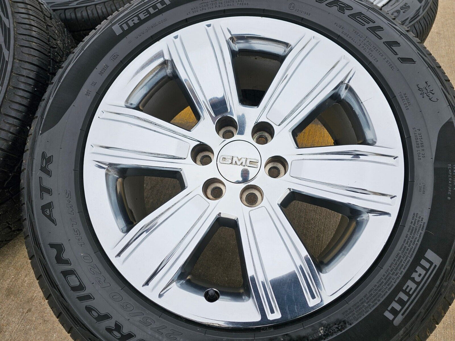 20" GMC Sierra Yukon DENALI OEM wheels rims 5752 chrome tires PIRELLI A/T NEW