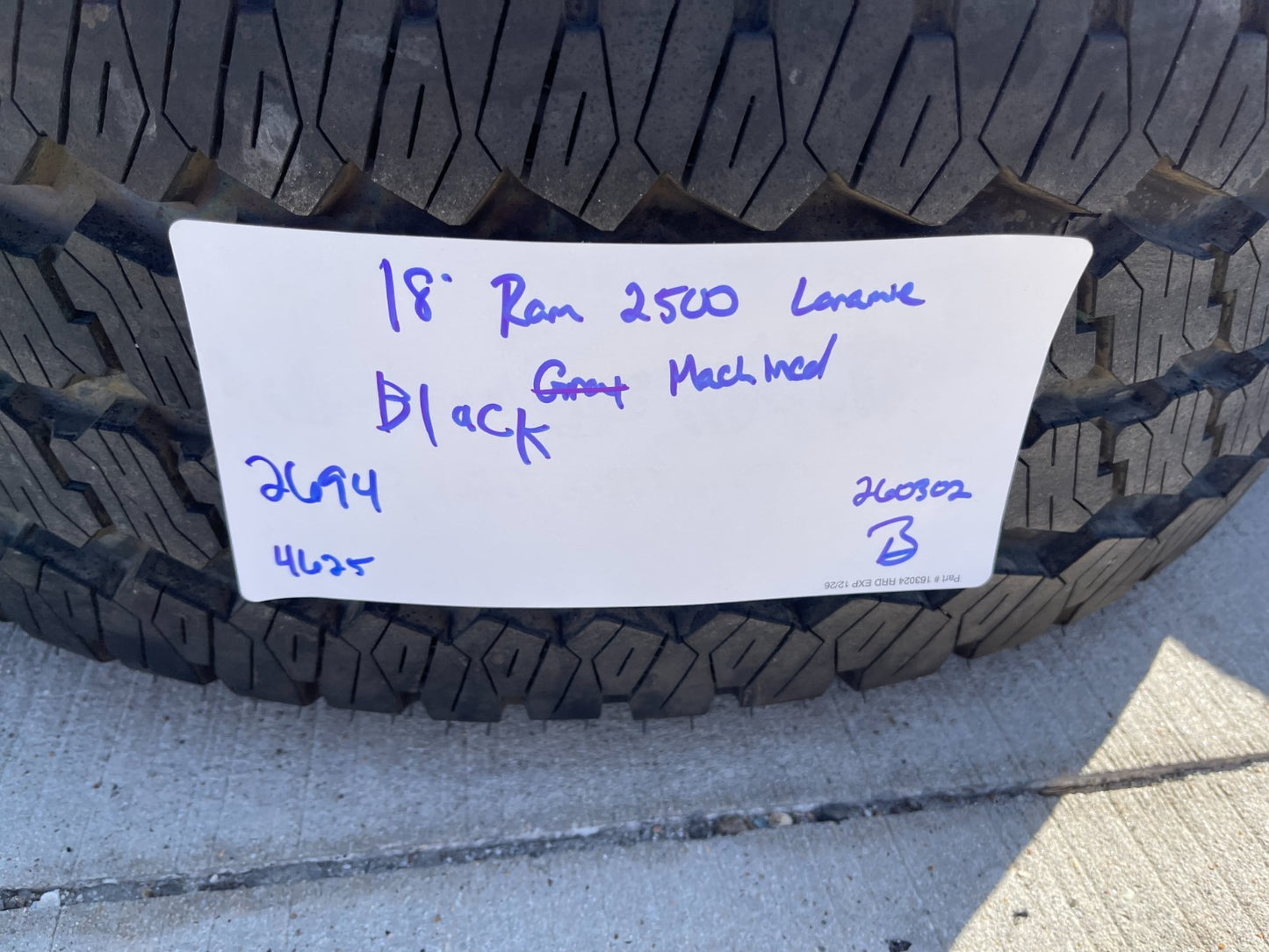 18" Ram 2500 3500 LARAMIE OEM wheels rims 2694 tires BRIDGESTONE A/T NEW 2026
