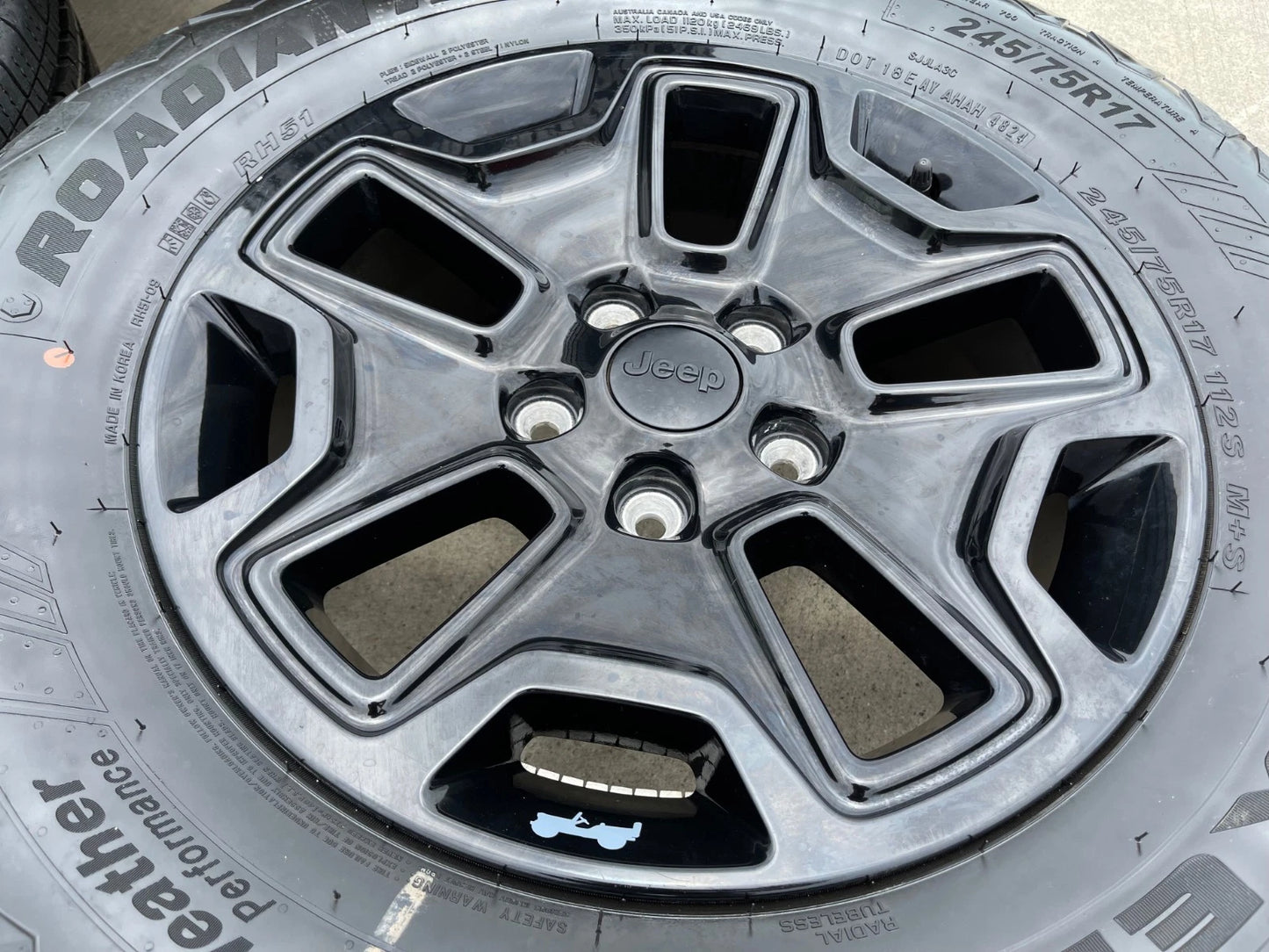 17" Jeep Wrangler Gladiator OEM wheels rims 9118 black tires NEW