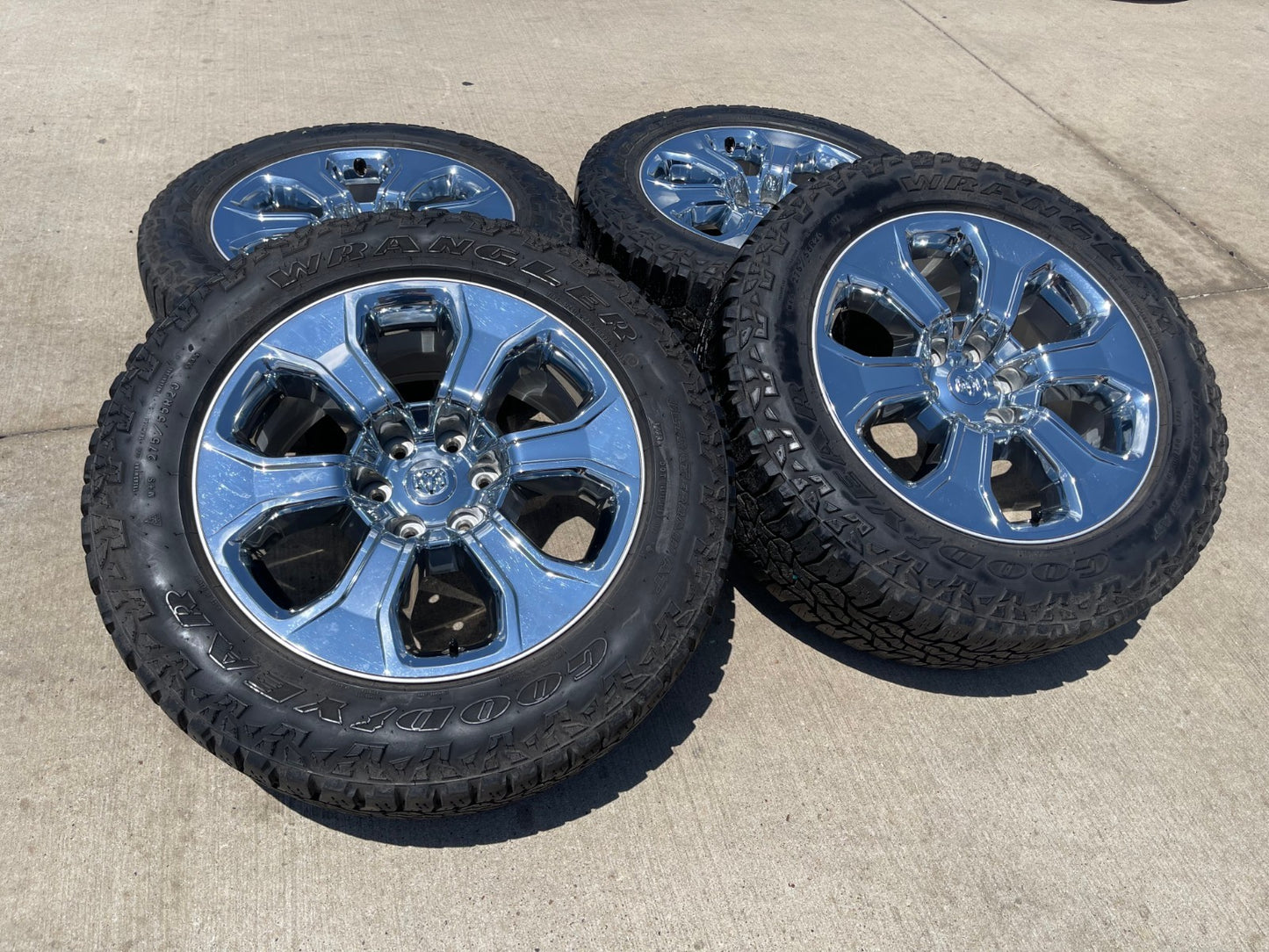 20" Dodge Ram 1500 OEM Laramie CHROME 2679 wheels rims tires GOODYEAR A/T