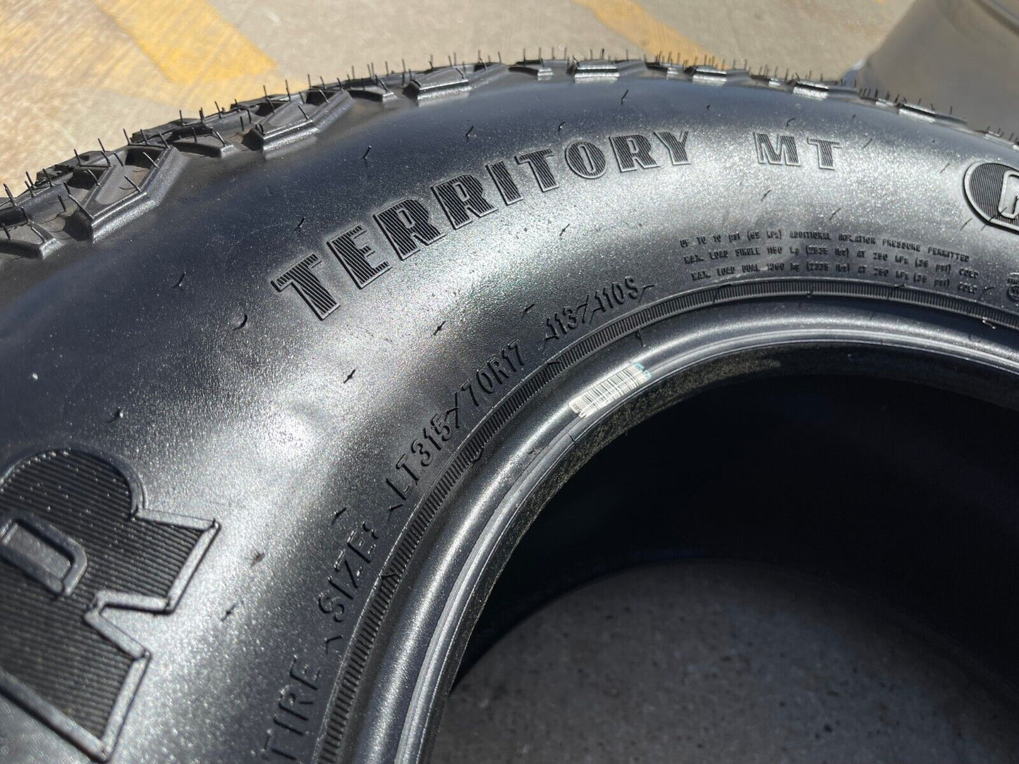 (1) 315/70/17 Goodyear Wrangler Territory M/T tire 113 / 110S LT load range C