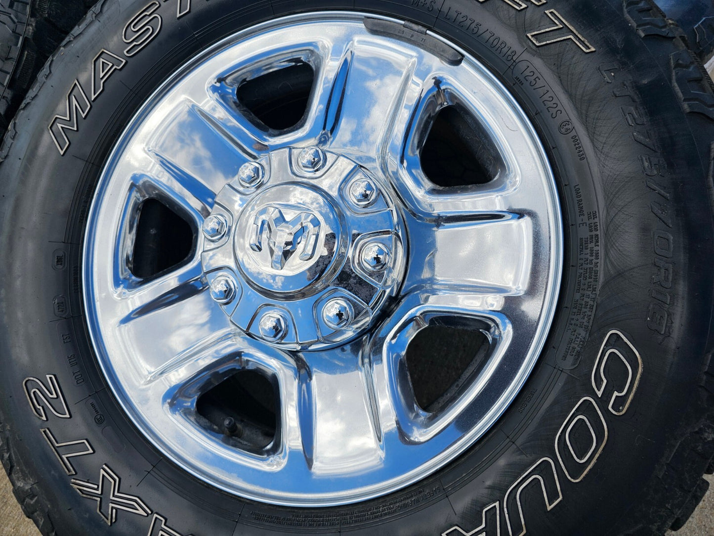 18" Dodge Ram 2500 3500 STEEL chrome OEM 2473 wheels rims tires MASTERCRAFT ATX2