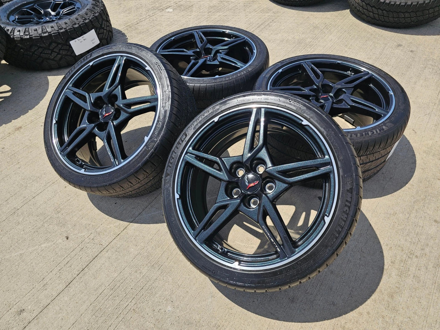 19" + 20" Chevy Corvette C8 OEM wheels rims 14007 14008 tires MICHELIN