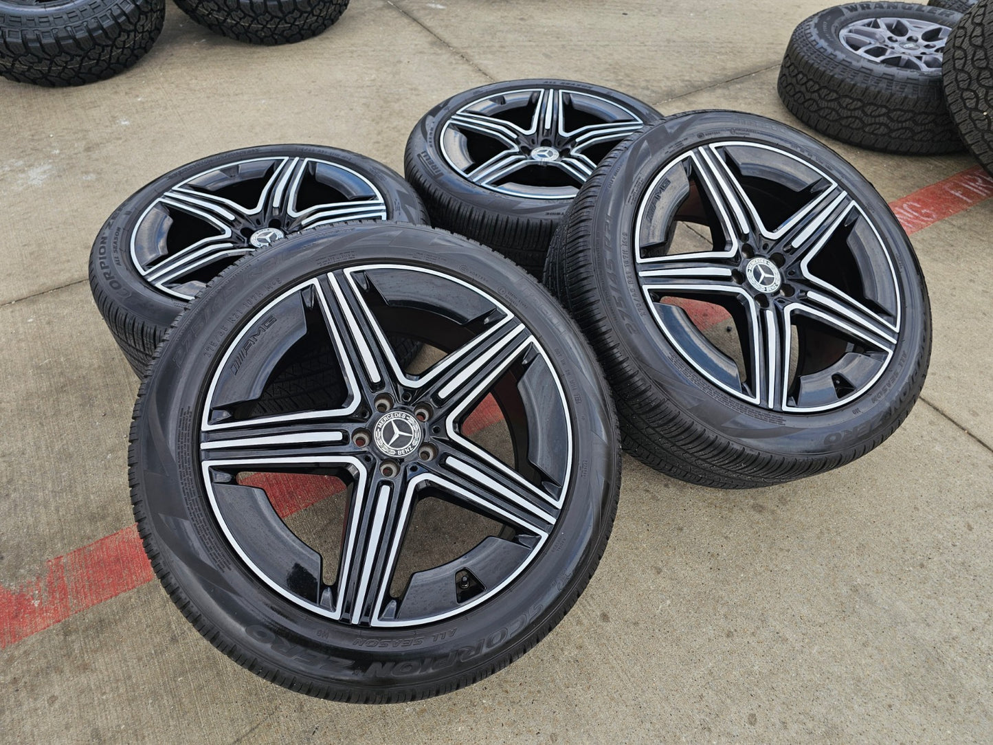 21" Mercedes GLE AMG OEM black wheels rims 85940 85941 tires 2024 2025 2026