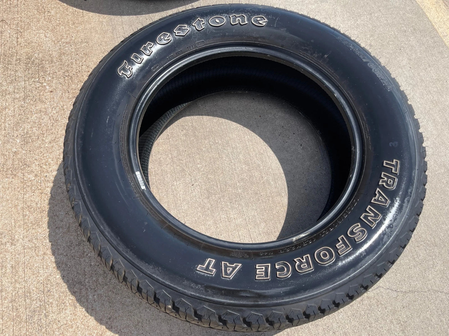 (1) 285/60/20 Firestone Transforce A/T tire LT 10 ply load range E