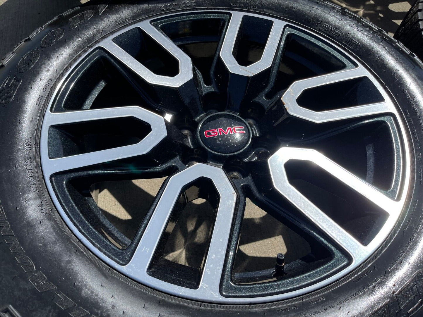 20" GMC Sierra Yukon Chevy BLACK OEM wheels rims 5914 tires GOODYEAR A/T NEW
