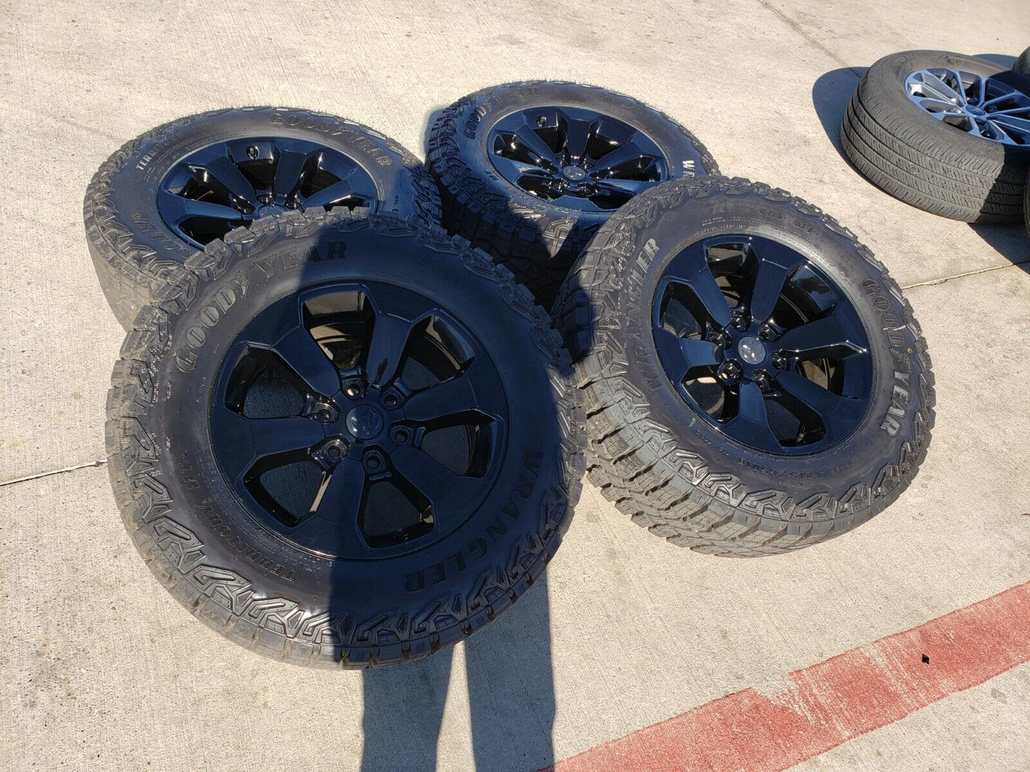 18" Dodge Ram 1500 Rebel Black OEM wheels rims 2671 tires 2023 2024 2025 NEW