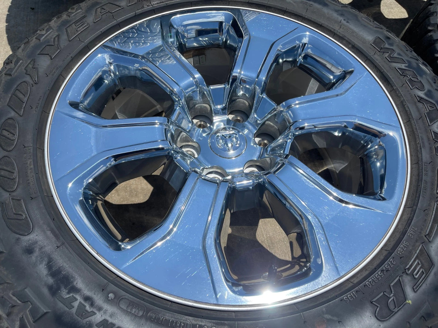20" Dodge Ram 1500 OEM Laramie CHROME 2679 wheels rims tires GOODYEAR A/T