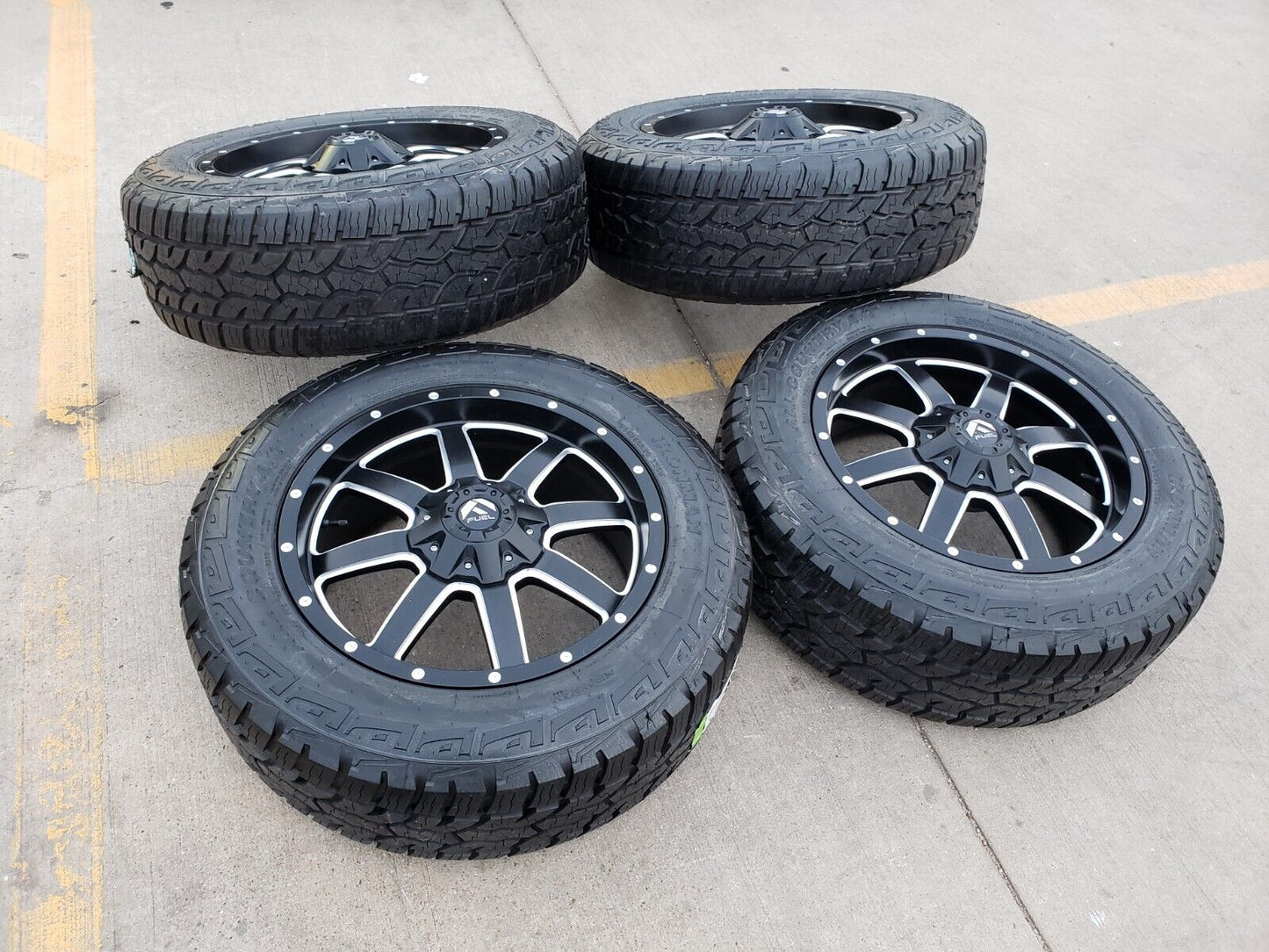 20x9 Fuel Jeep Maverick Wrangler Gladitor wheels rims 33" tires 5x127 5x112