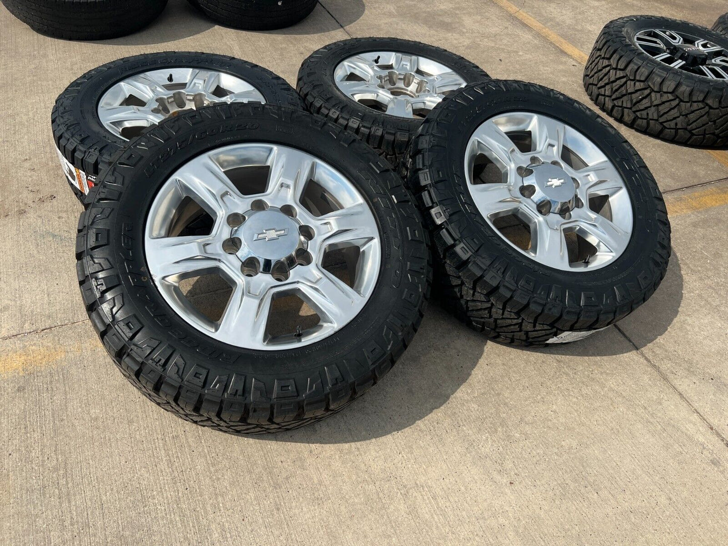 20" Chevy Silverado GMC 2500 OEM 5803 wheels rims NITTO RIDGE GRAPPLER 33" NEW