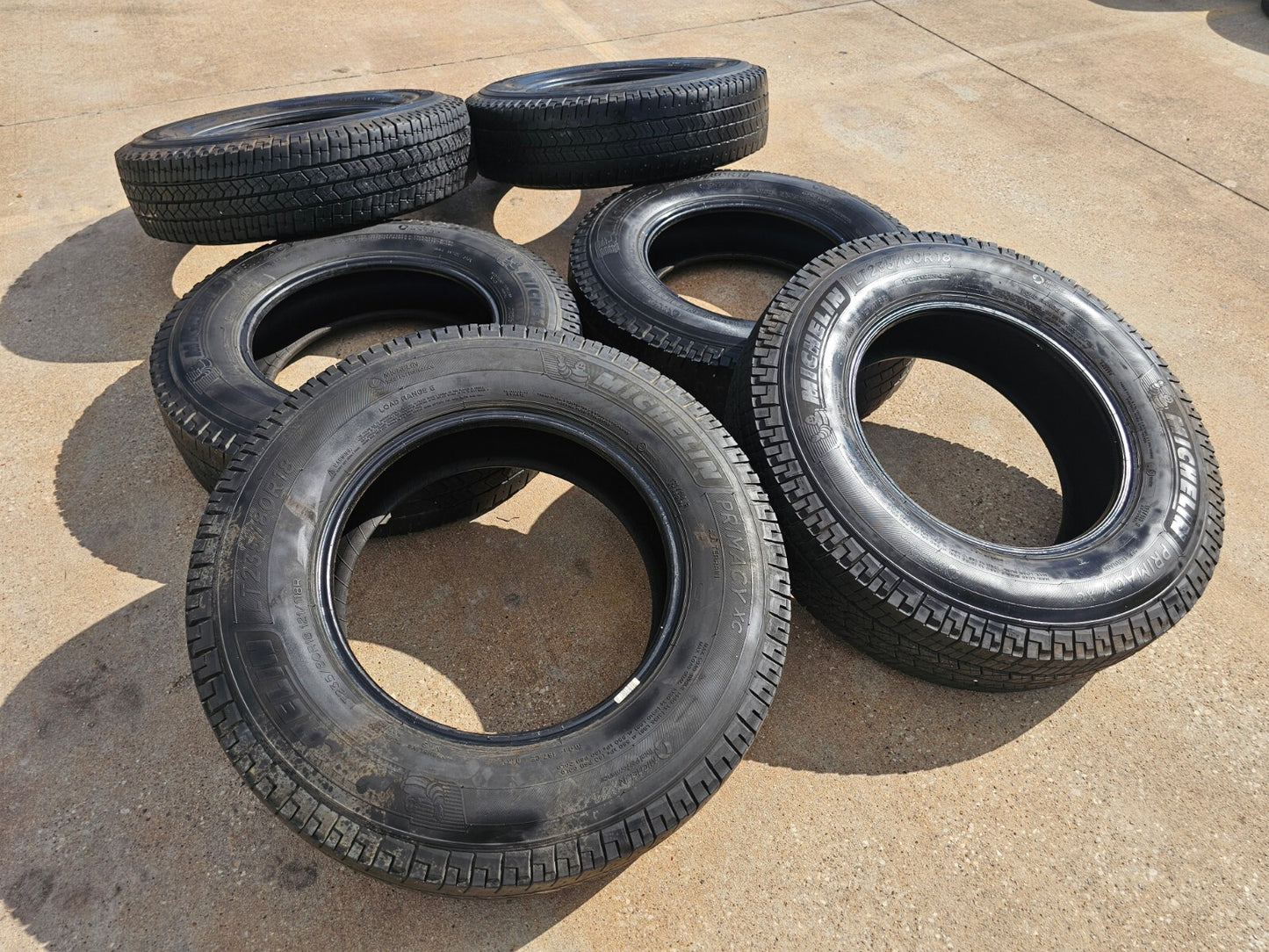 (6) 235/80/18 Michelin Primacy XC tires LT 10 ply load range E 235/80r18