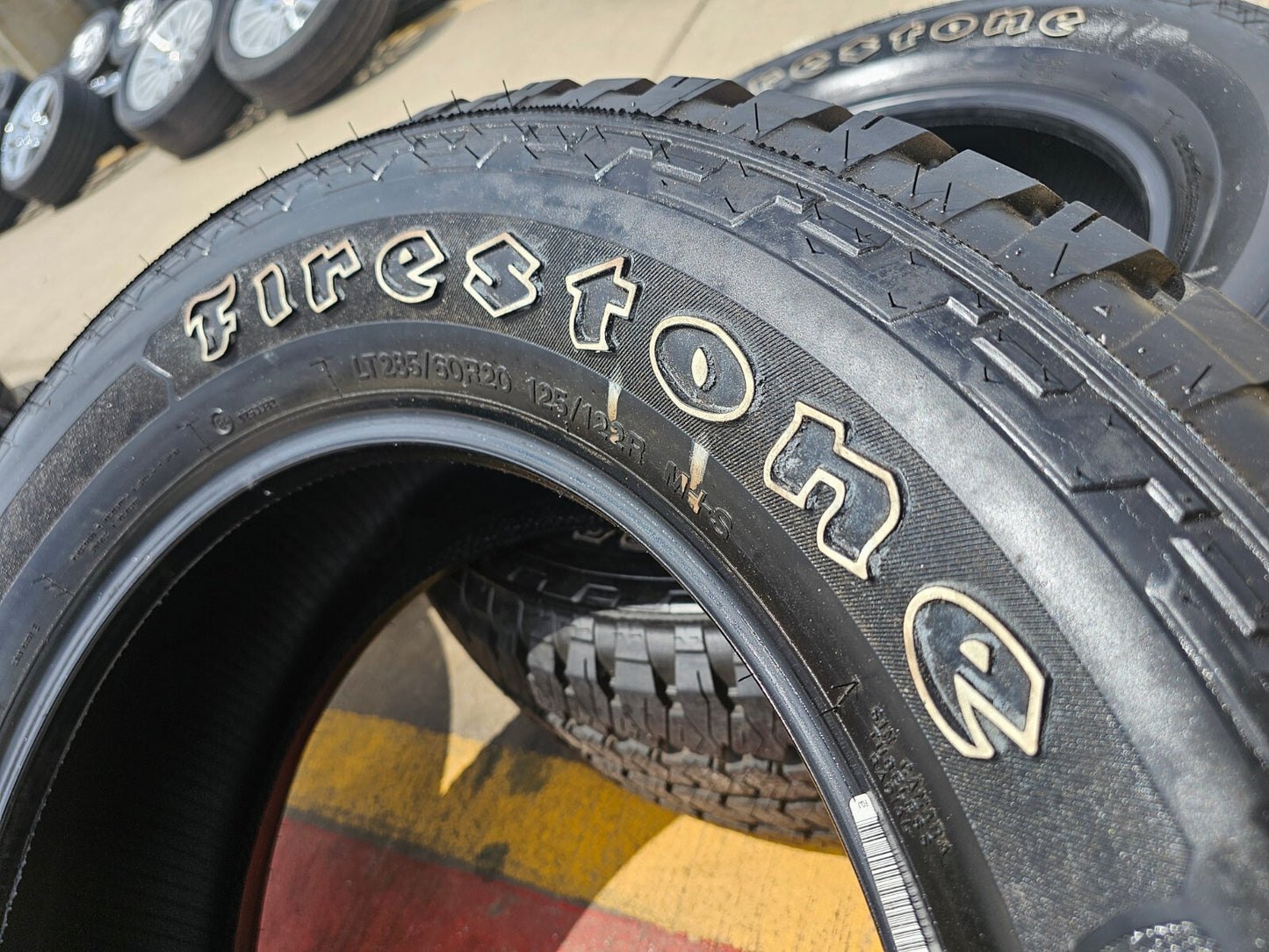 (4) 285/60/20 Firestone Transforce A/T2 tires LT 10 Ply load range E M+S NEW