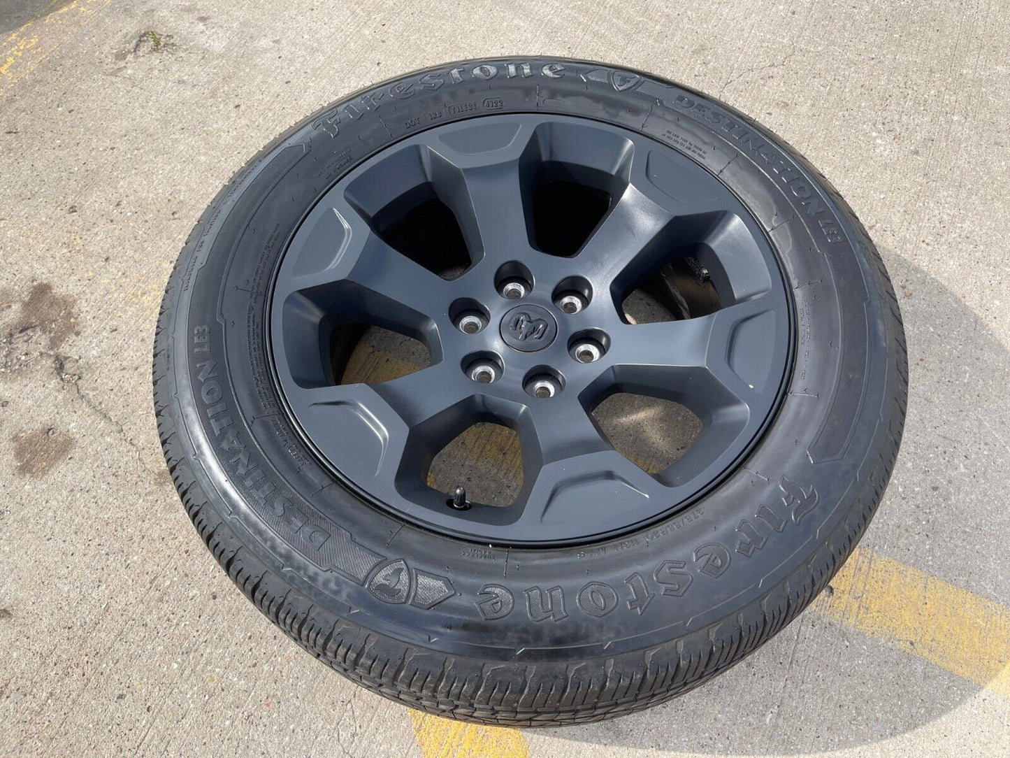 (1) 20" Dodge Ram 1500 OEM Laramie Black 2680 wheel Spare 2022 2023 2024 2025