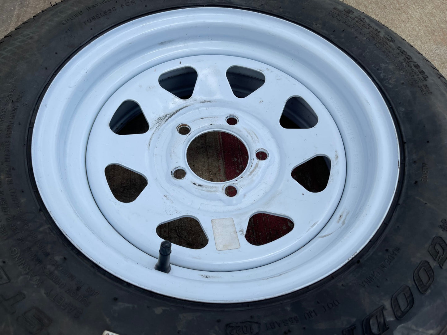 (1) 14x5.5 KWC Trailer steel wheel rim tire 5x114.3 5x4.5