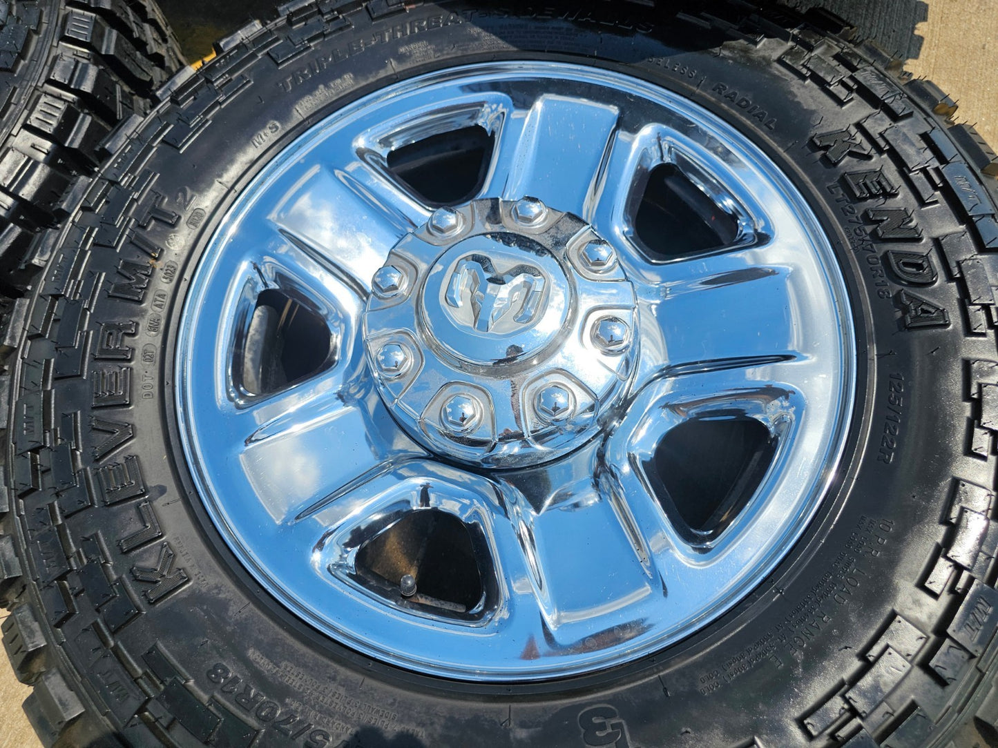 18" Dodge Ram 2500 3500 STEEL chrome OEM 2473 wheels rims KENDA M/T2