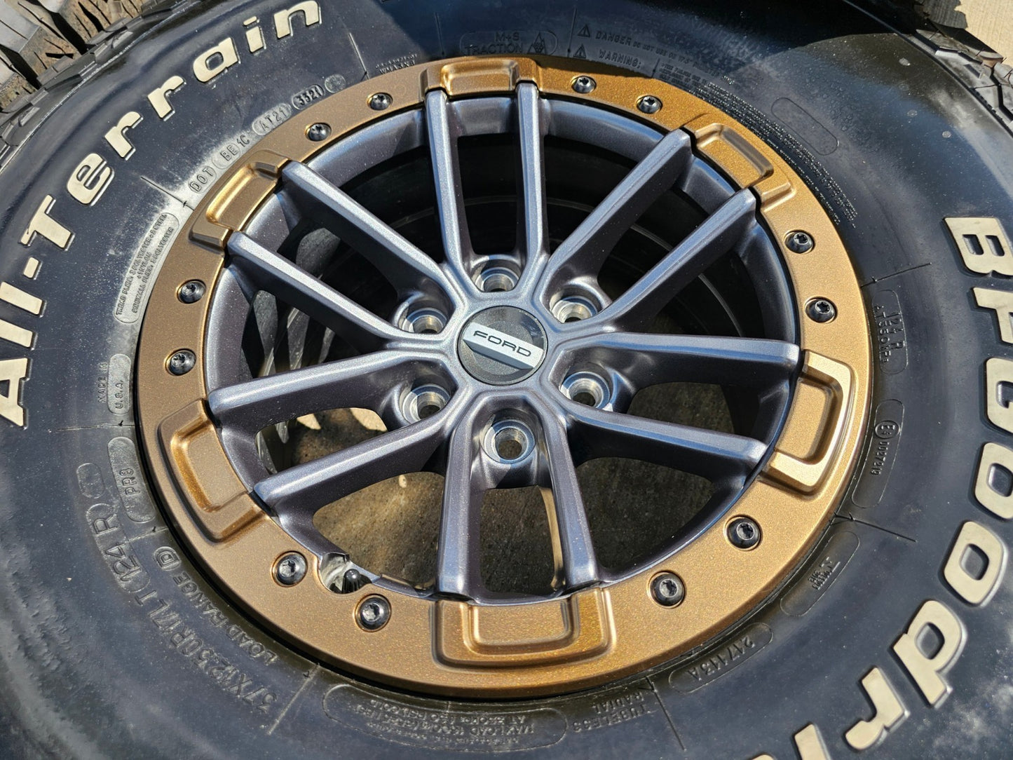 17" Ford F-150 Raptor OEM rims wheels BEADLOCK 96450 Expedition 37" BFG BRONZE