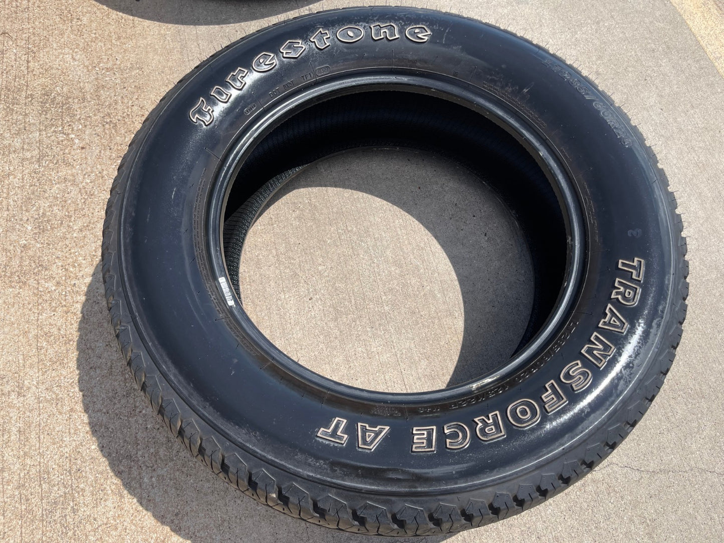 (1) 285/60/20 Firestone Transforce A/T tire LT 10 ply load range E