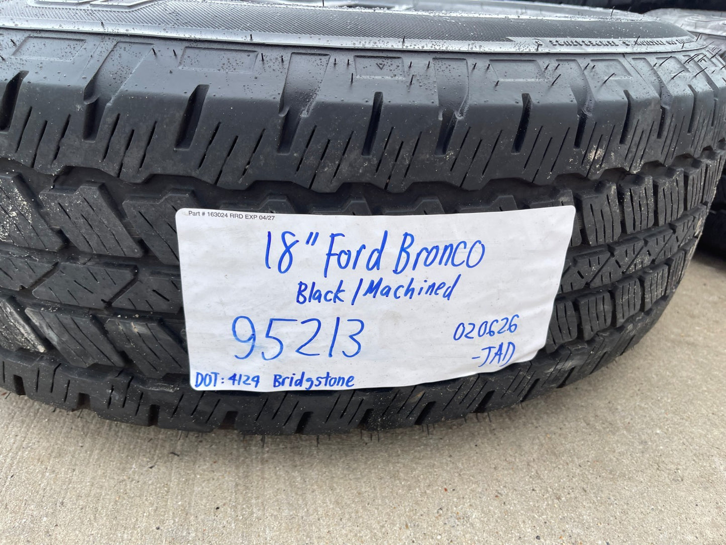18" Ford Bronco wheels rims tires black 95213 Ranger tires BRIDGESTONE DUELER AT