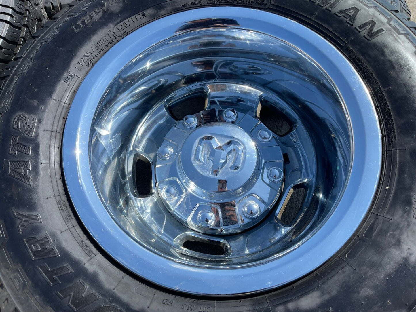 17" Dodge Ram 3500 Dually Laramie 8x200 wheels rims 2703 2704 OEM tires IRONMAN