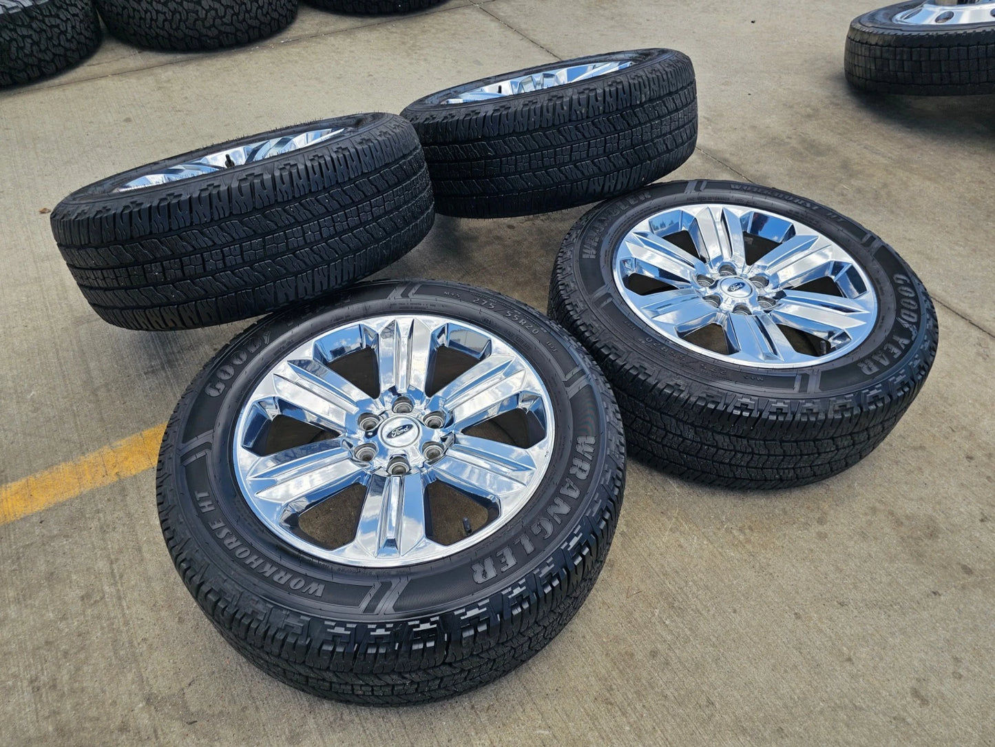 20" Ford F-150 Expedition OEM Lariat chrome rims wheels 10171 tires GOODYEAR