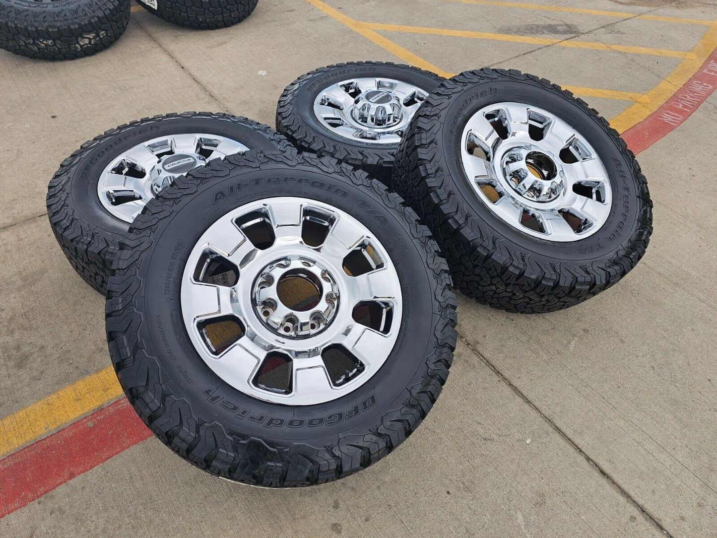 20" Ford F-250 F-350 OEM chrome Lariat 10295 wheels rims 2024 2025 NEW BFG KO3