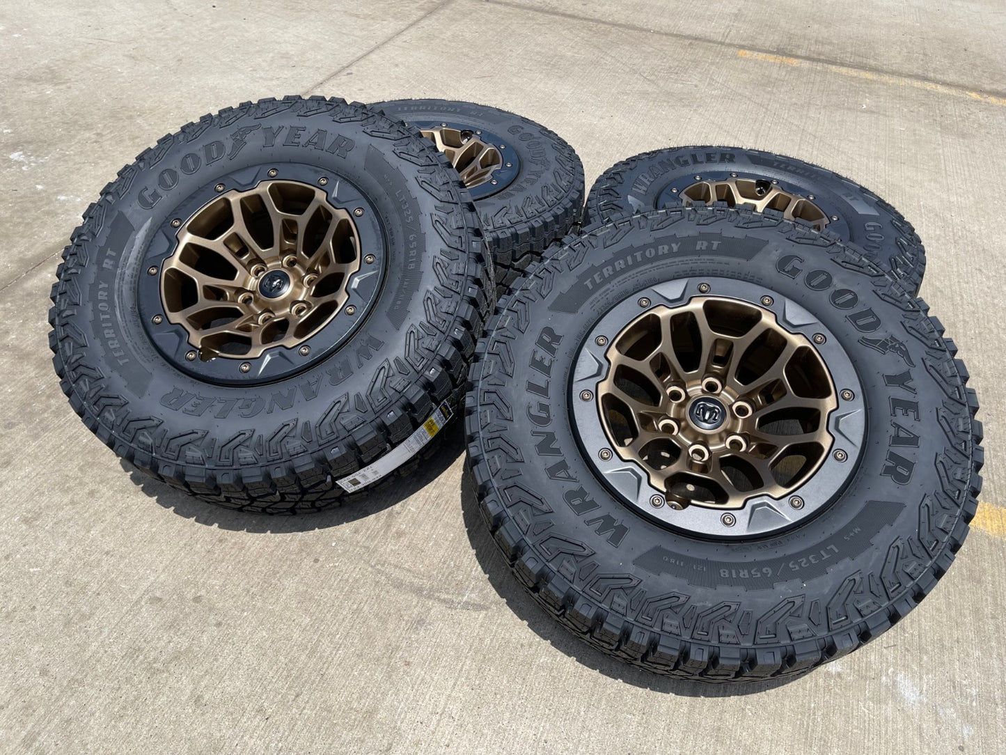 18" Dodge Ram 1500 TRX Beadlock OEM bronze RHO wheels rims 2735 tires 35" NEW